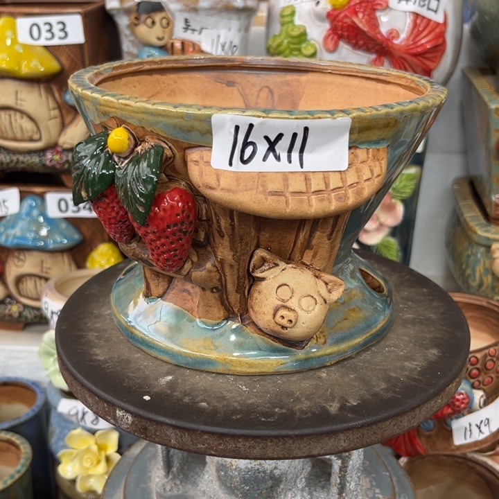 紫砂花盆粗陶材质多肉花盆