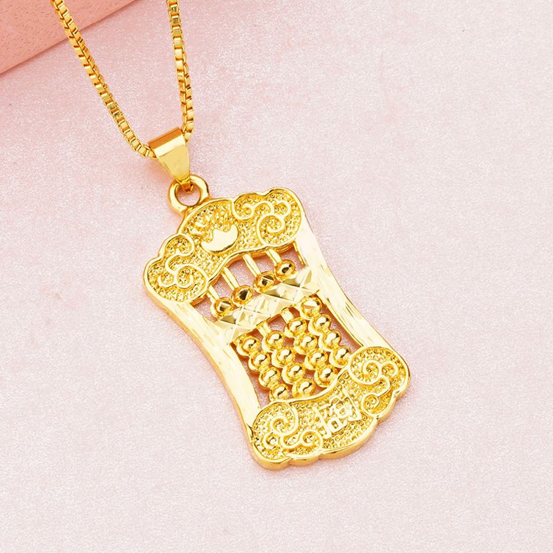 2XL129 多米丽 精工镂空算盘项链