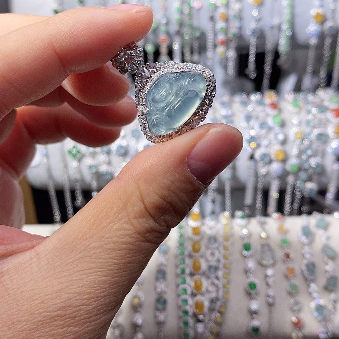 翡翠银S925镶嵌颈饰