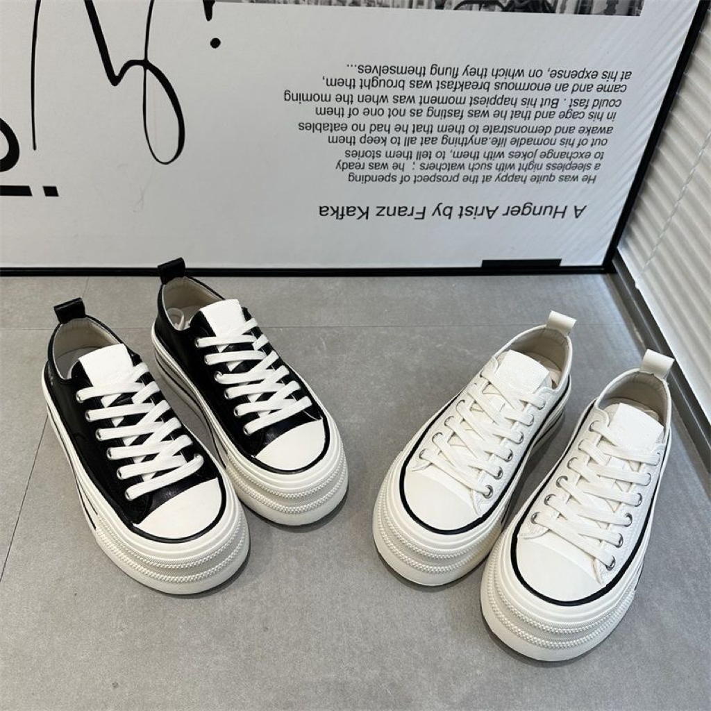 POLAR BEAR小白鞋女2025春季新款百搭增高休闲鞋圆头板鞋S27