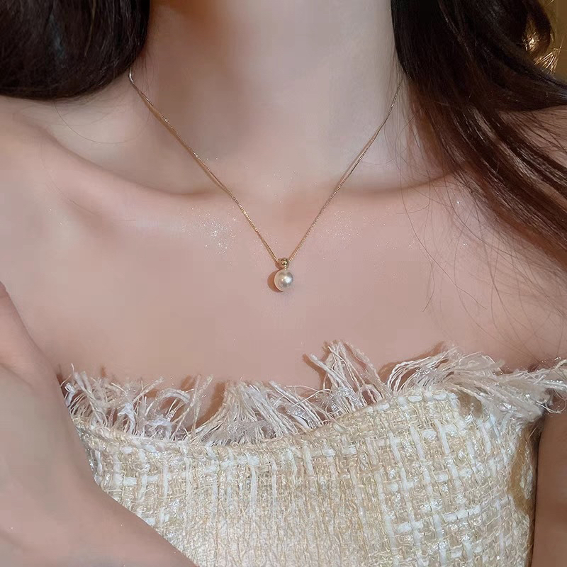 氵炎水 轻奢单珠项链2027【假一赔四】