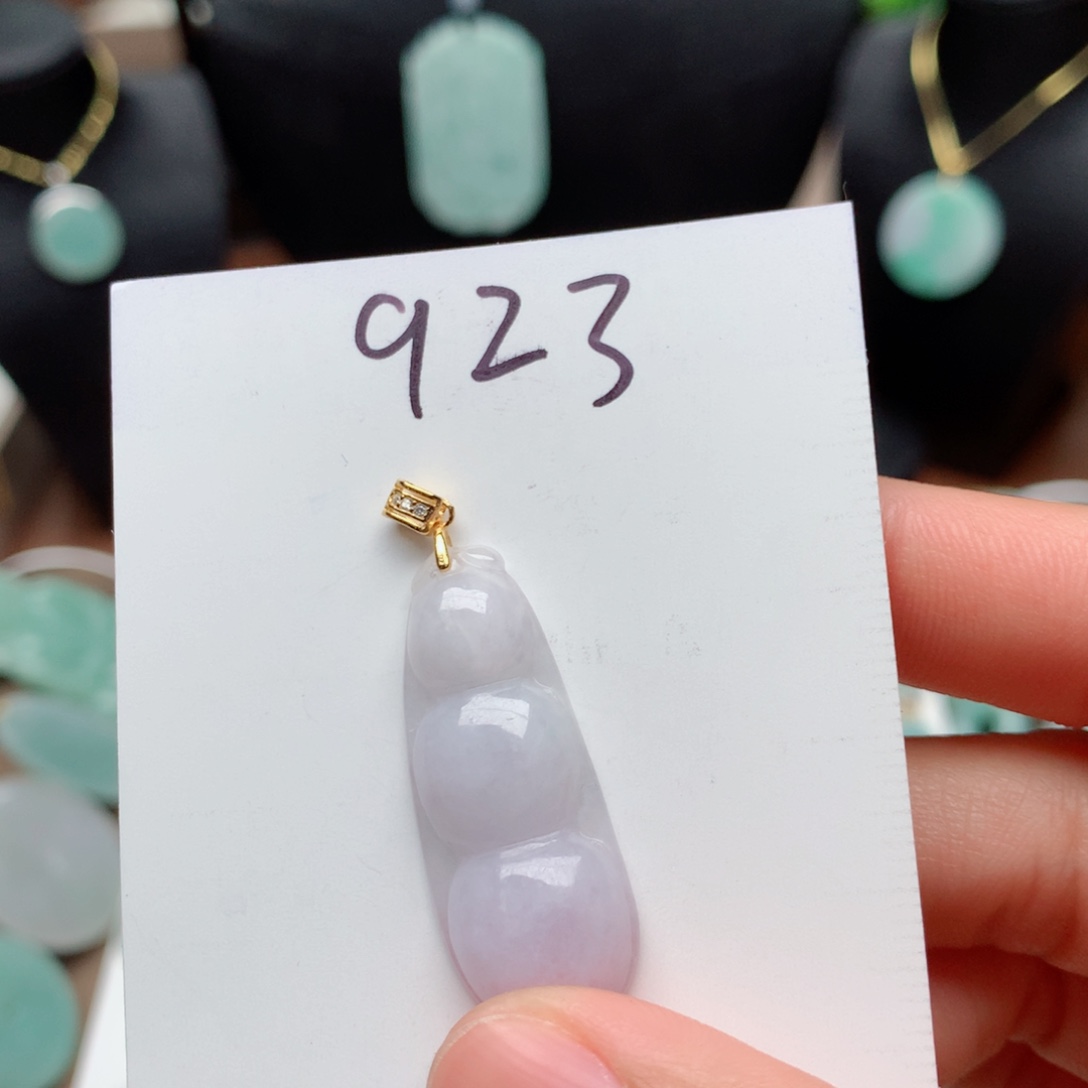 翡翠颈饰银S925镀金镶嵌吊坠