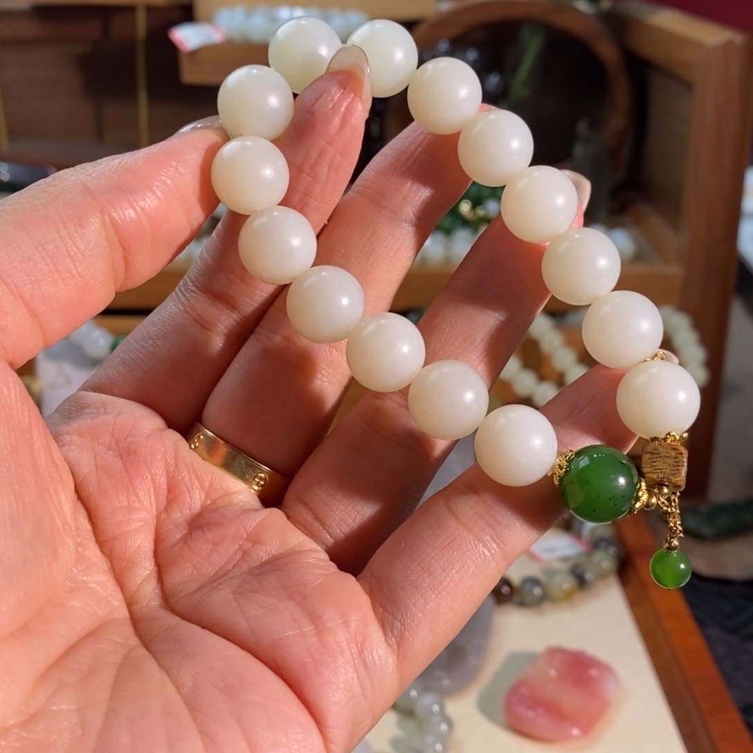 潮***搭和田玉未镶嵌手链