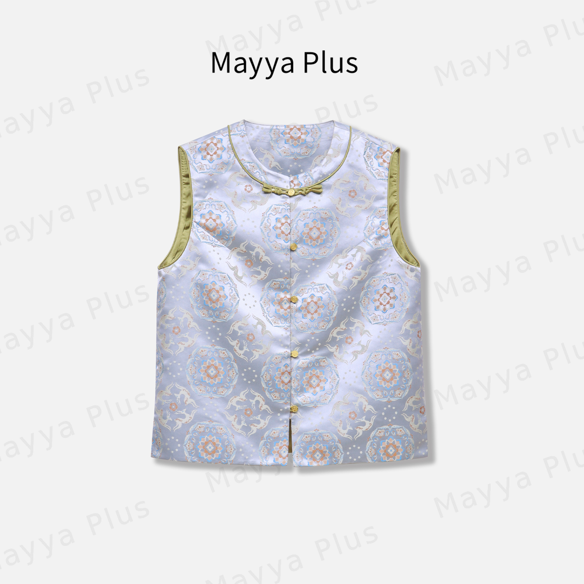 【青岚】Mayya Plus时尚新品轻奢气质显瘦百搭款梭织马夹32518556