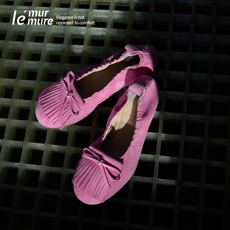 Le' Murmure 足尖艺术的百年浪漫·流苏蛋卷鞋 BABY羊皮芭蕾舞鞋zb