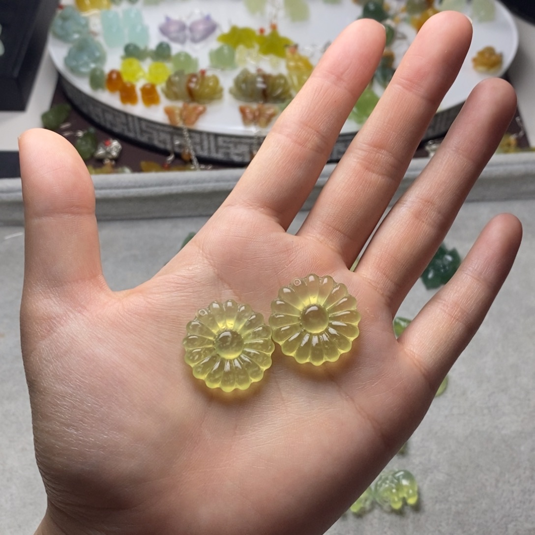 蛇纹石玉合金耳饰/颈饰