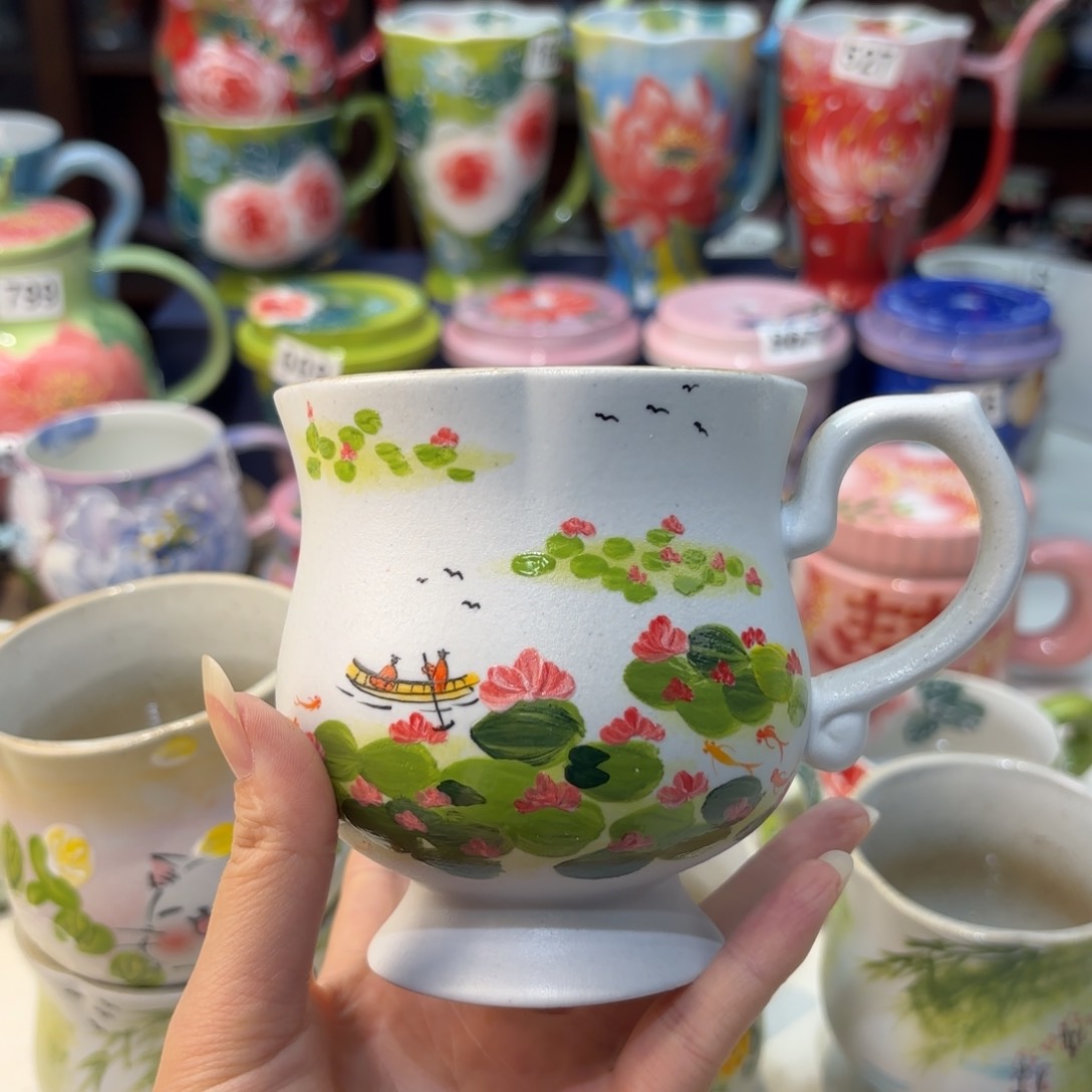 瓷片景德镇手绘高温釉下彩陶瓷茶具