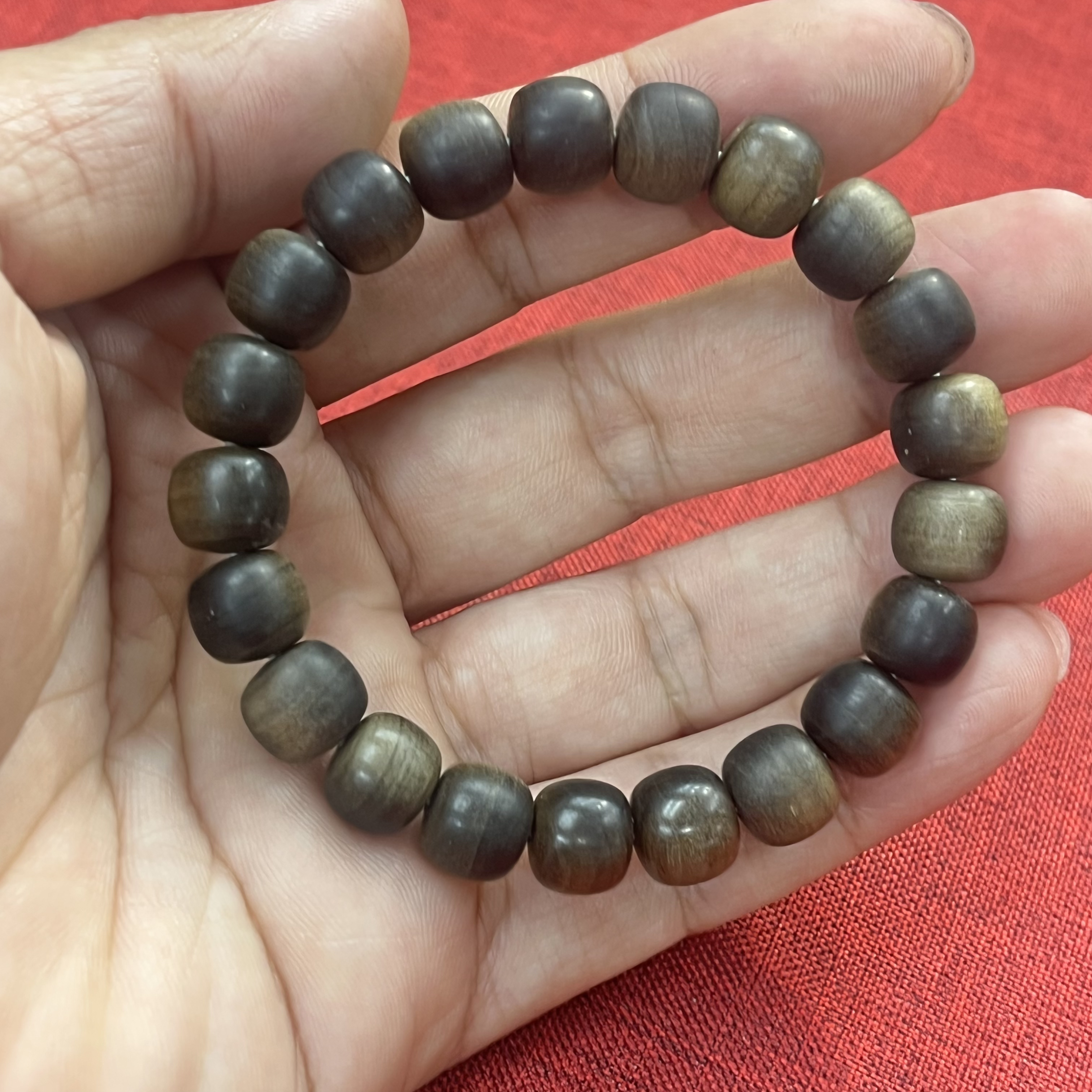 0015 老山檀阴沉料9*10沉水单圈成品手串