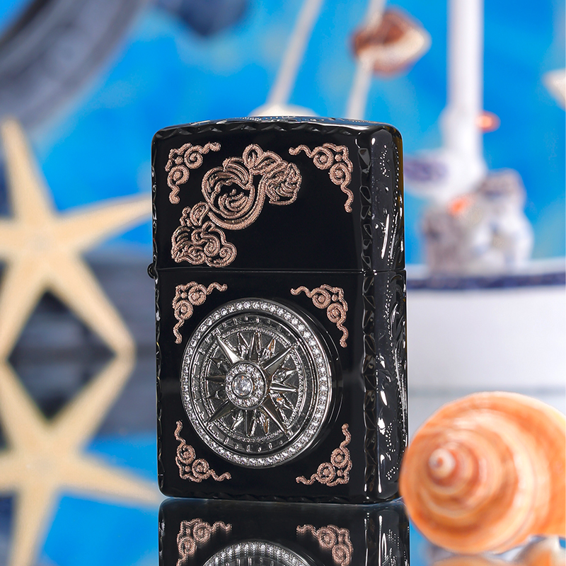 zippo打火机如意罗盘官方正品防风煤油满钻解压送男生礼物生日