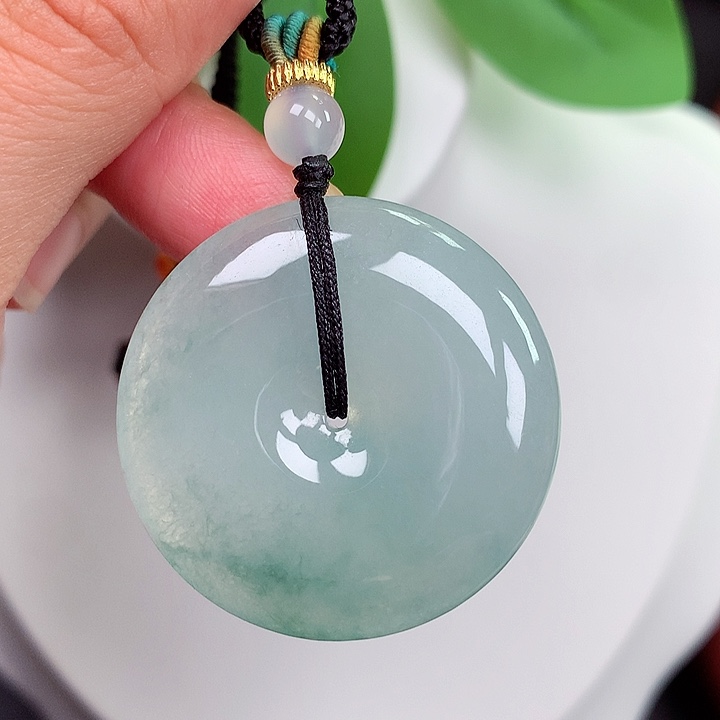 颈饰未镶嵌翡翠平安扣 34.1x6.5mm