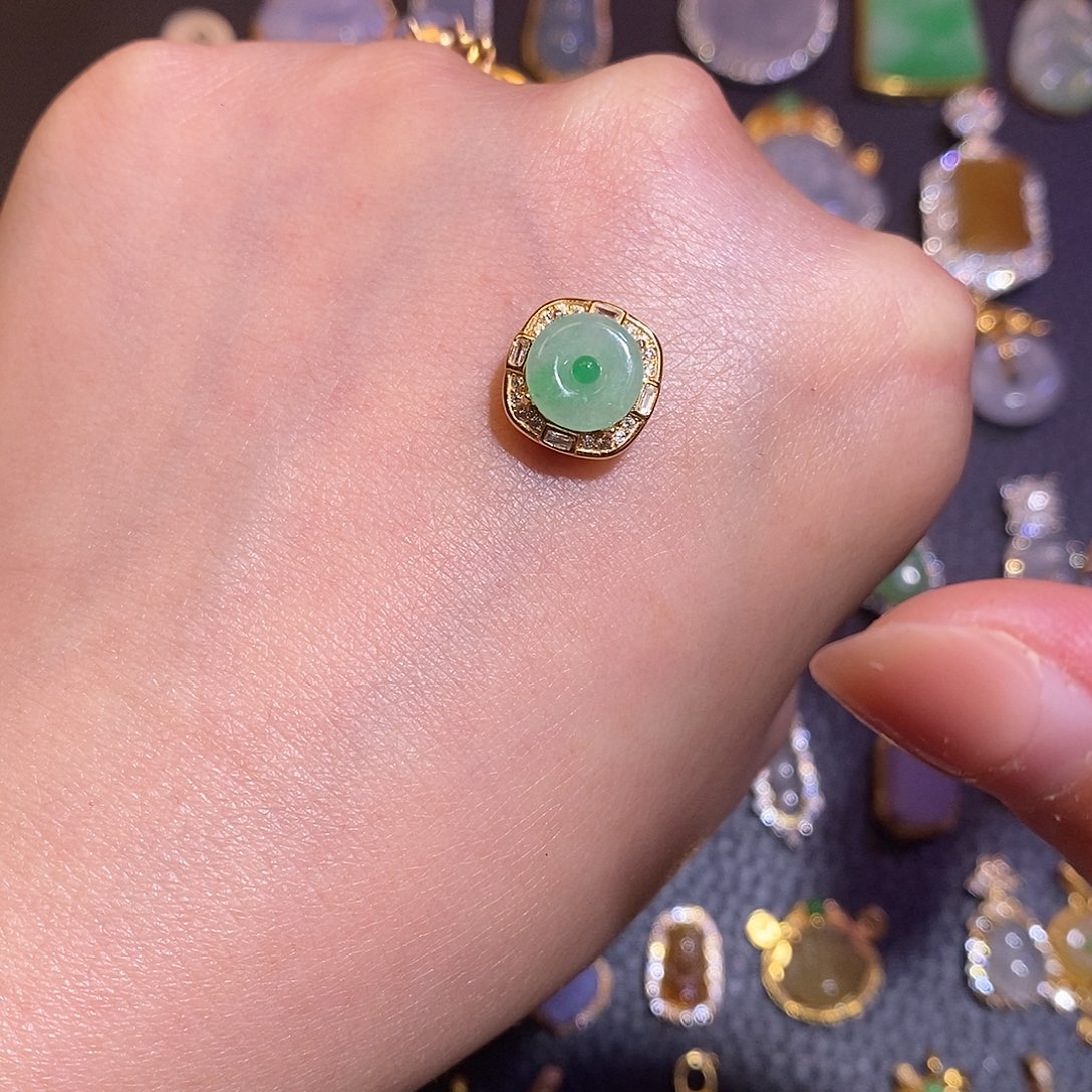 翡翠银S925镶嵌项链