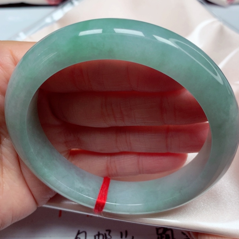 【闪购商品】翡翠手镯未镶嵌冰胶湖水绿手镯6162圈42号
