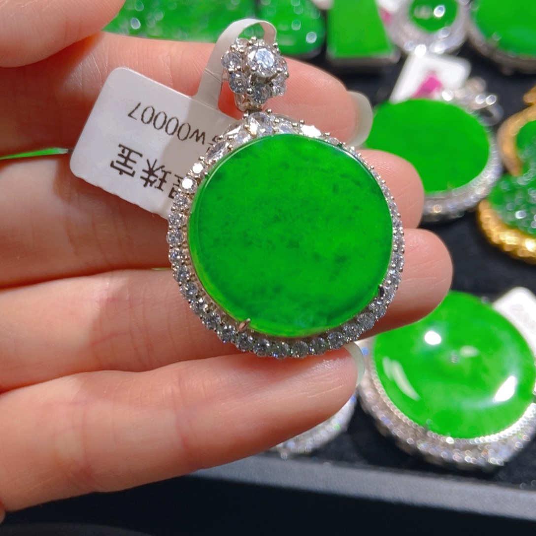 翡翠吊坠(不含链)银S925镶嵌