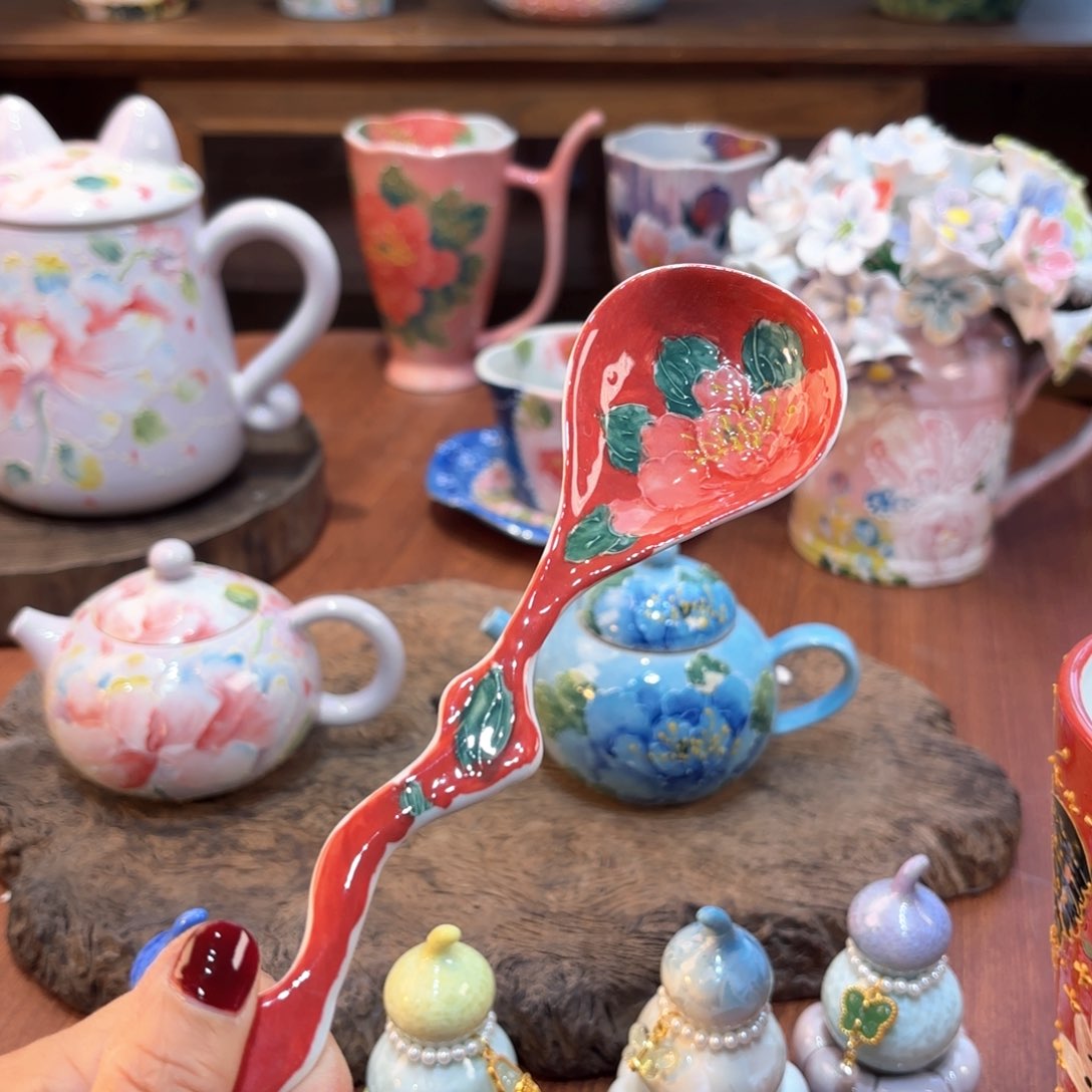 瓷片景德镇手绘高温釉下彩陶瓷茶具