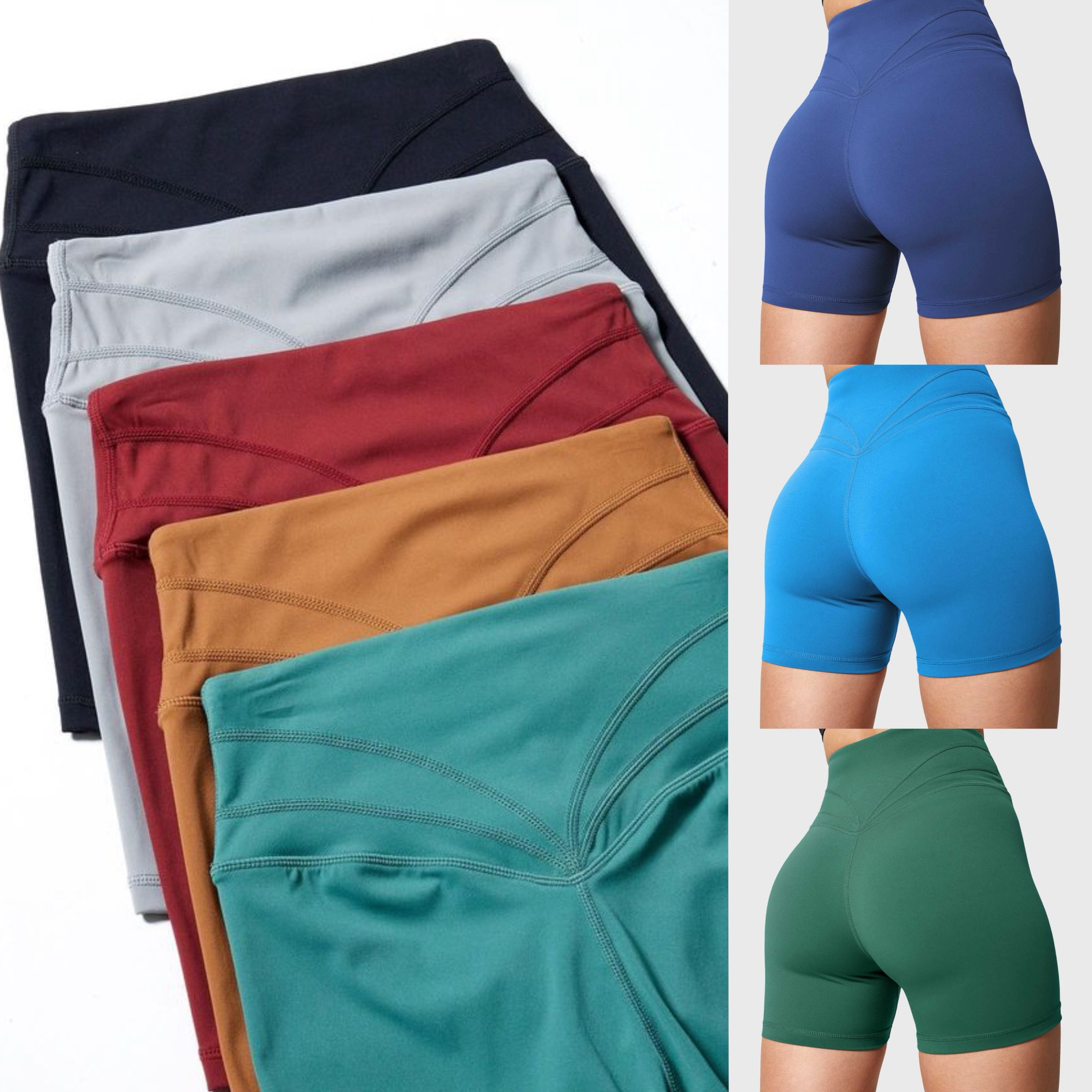 PDK4101裸感彩色面料后面三根线的瑜伽健身撸铁