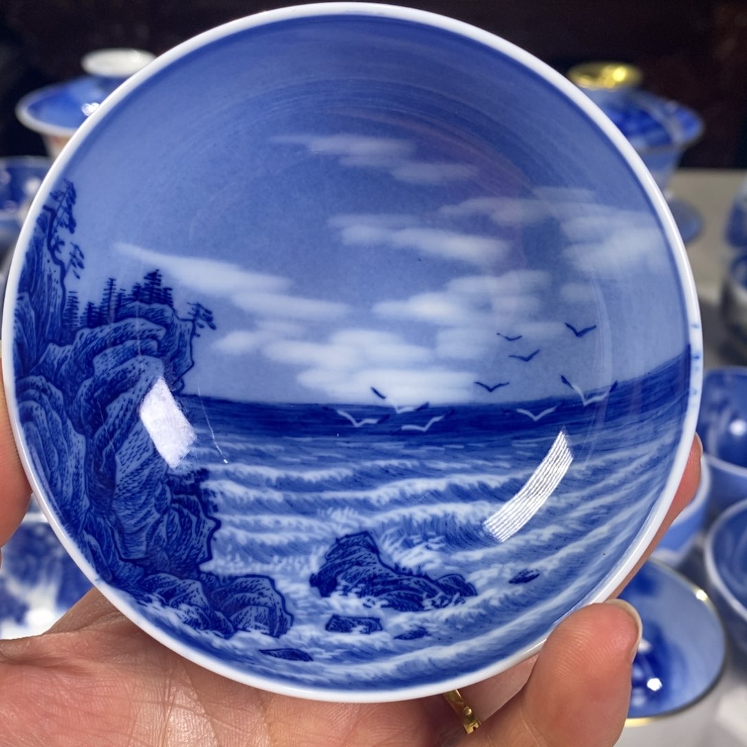 青花山水主人杯杯