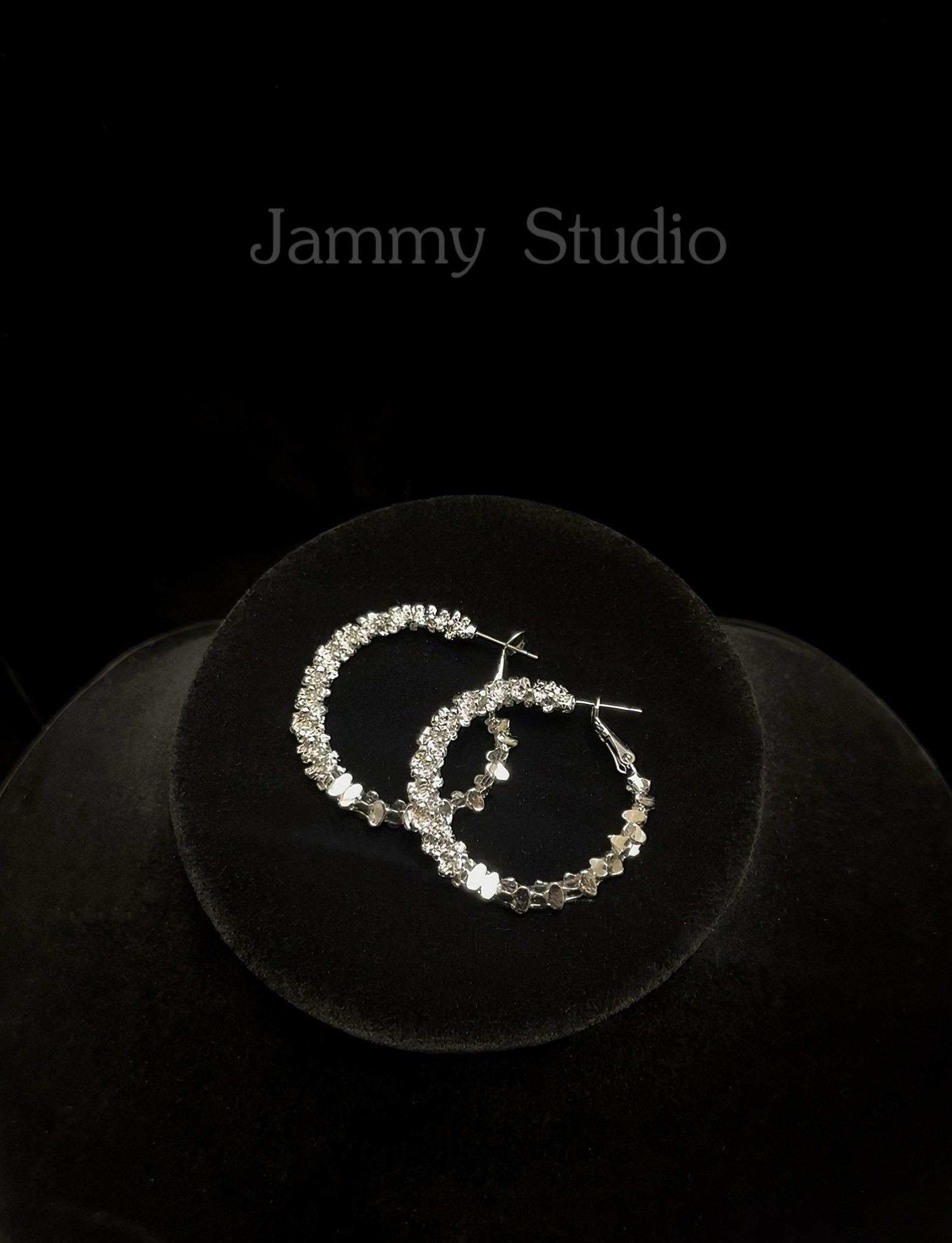 925银耳饰 『环环相扣』碎银子圈圈耳环小众轻奢设计感气质素圈耳饰