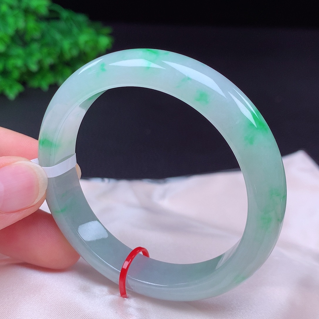 翡翠未镶嵌手镯53圈口681205