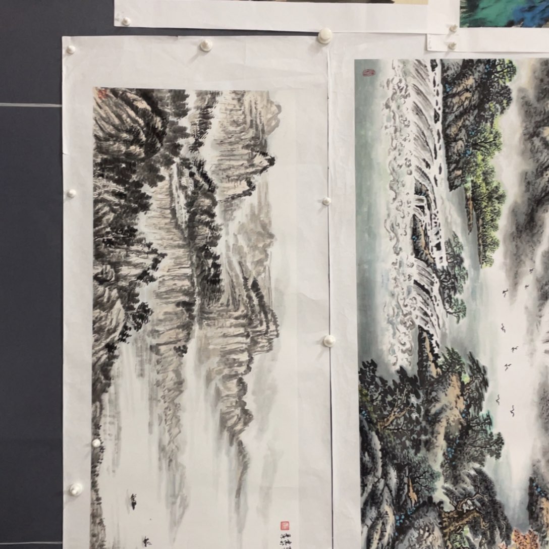 国画平湖秋月一幅