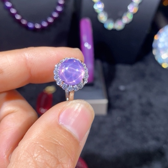 红宝石戒指银S925镶嵌