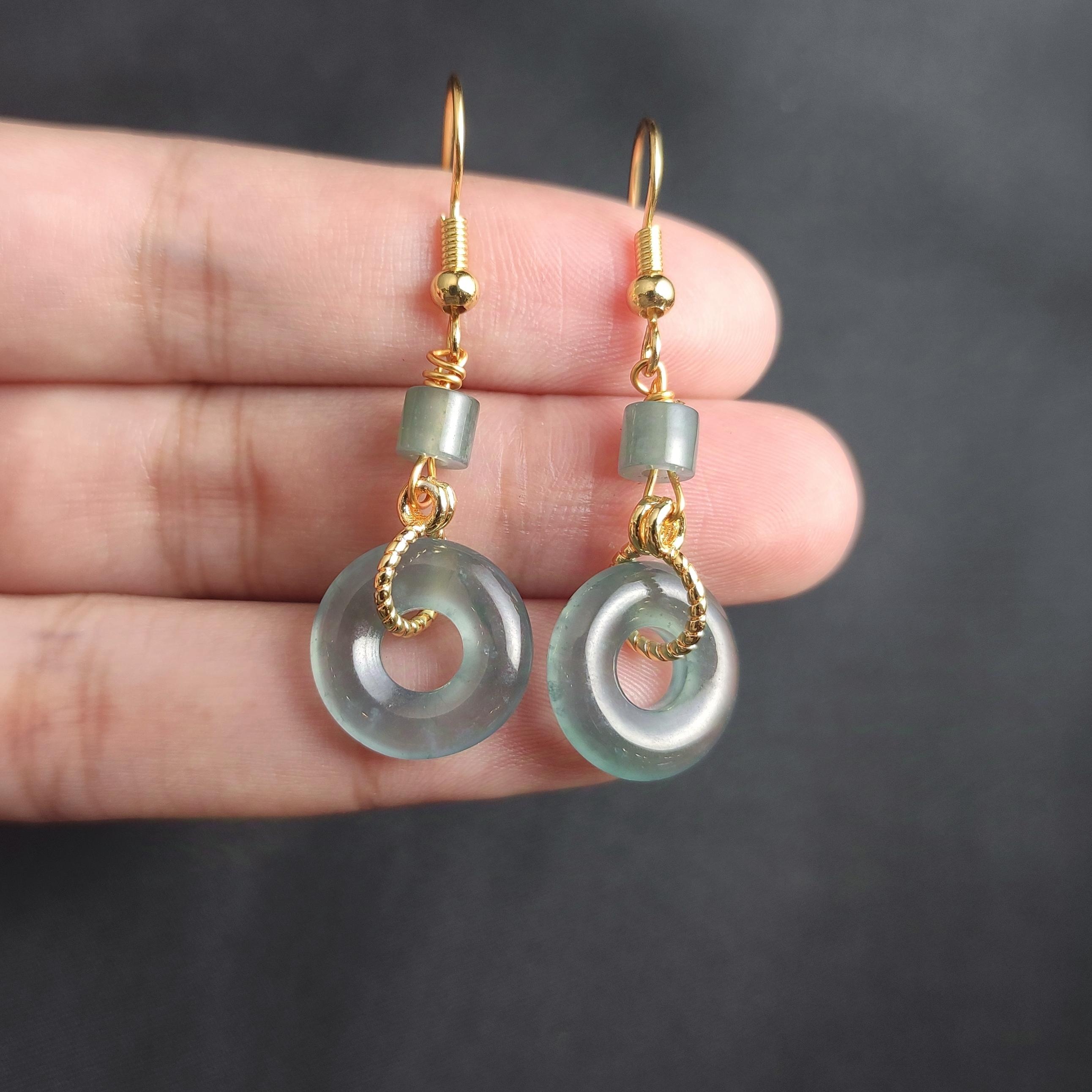 翡翠甜甜圈耳饰 A05-02