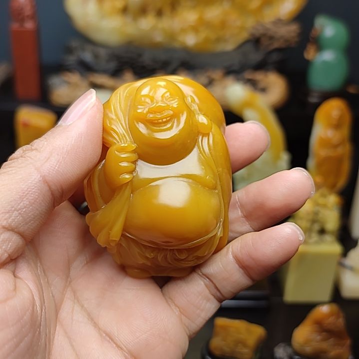 木***堂印石寿山石摆件手把件手