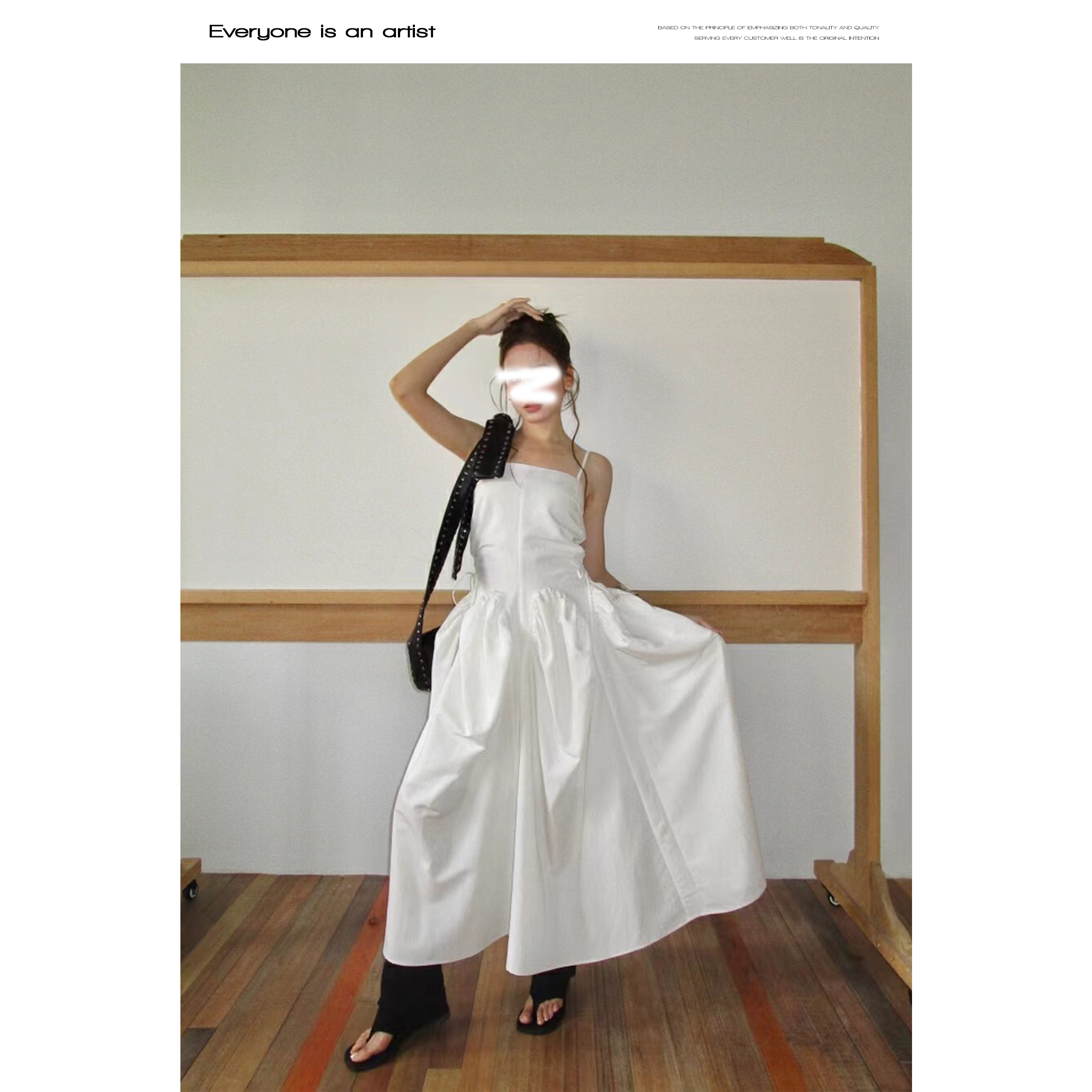 88933吊带连衣裙纯色宽松百搭长裙