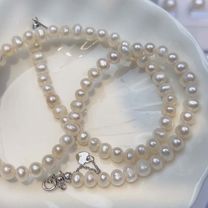 淡水珍珠颈饰银S925镶嵌