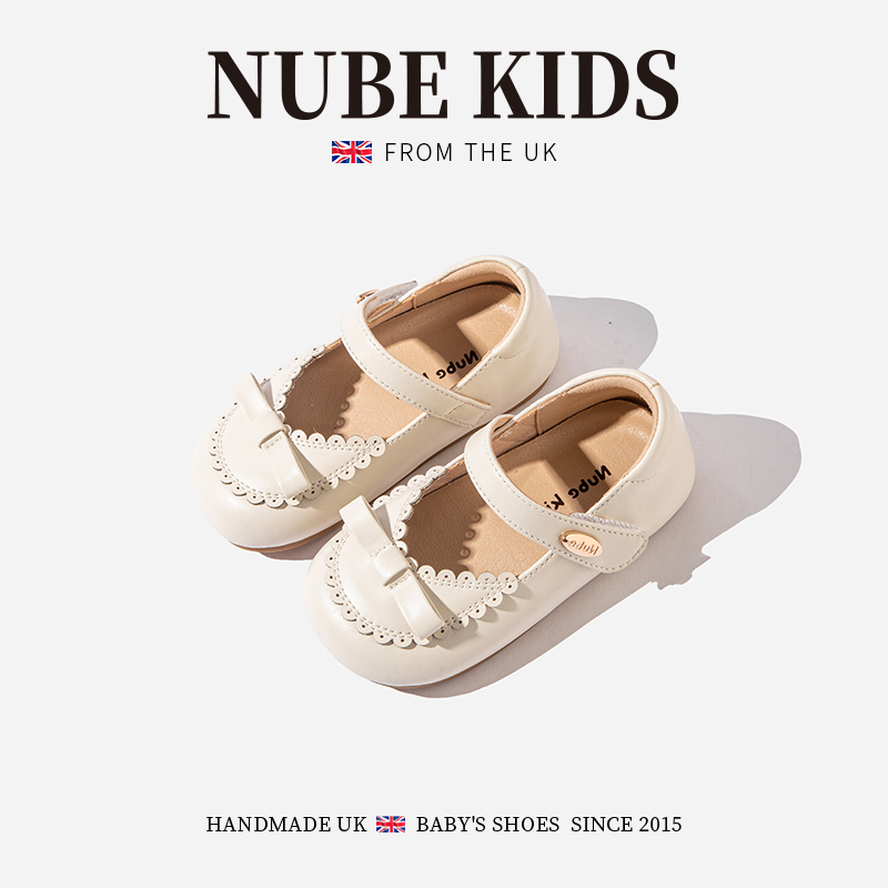 NUBEKIDS真皮女童公主鞋简约洋气秋季新款宝宝学步小皮鞋20A7026