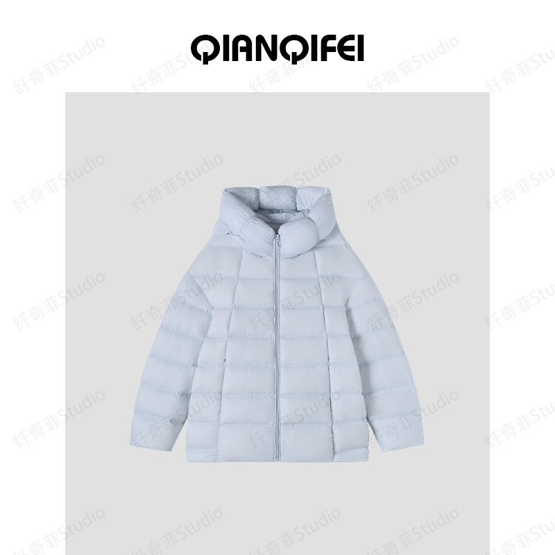 2025冬季泡芙款90白鹅绒服百搭休闲女装短款羽绒服连帽 TK5150