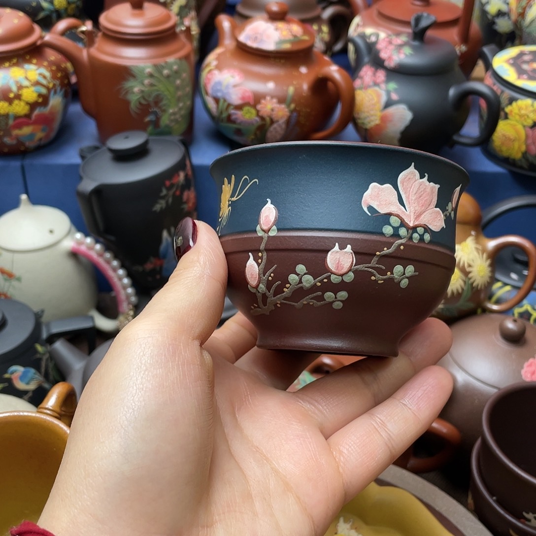 茶杯红泥紫砂主人杯160cc