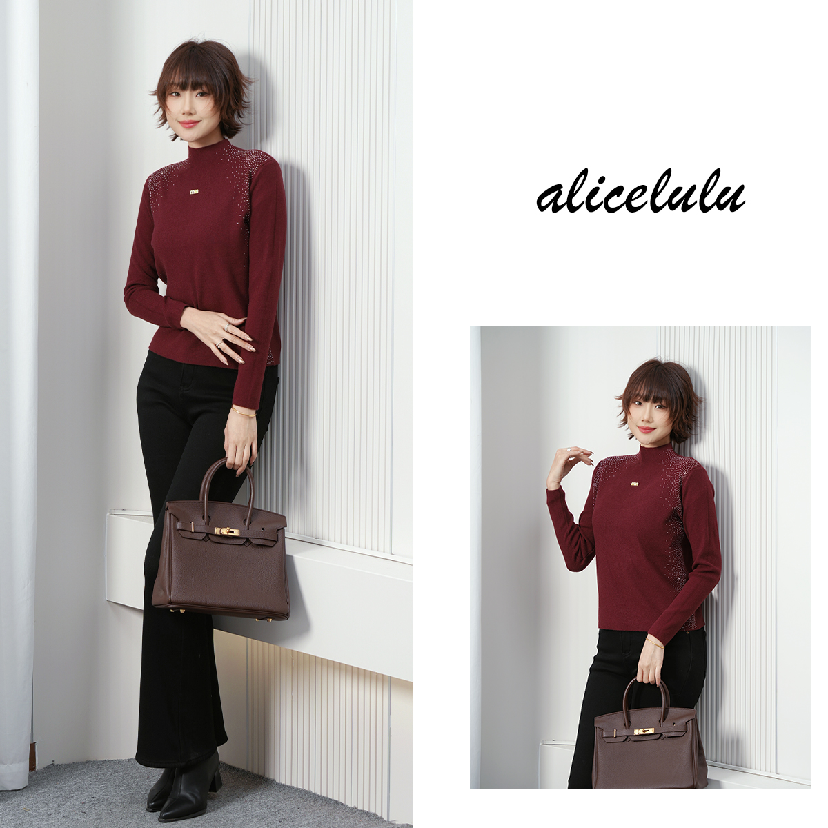 alicelulu 都市暖流.简约通勤打底衫 时尚舒适 S2145640U