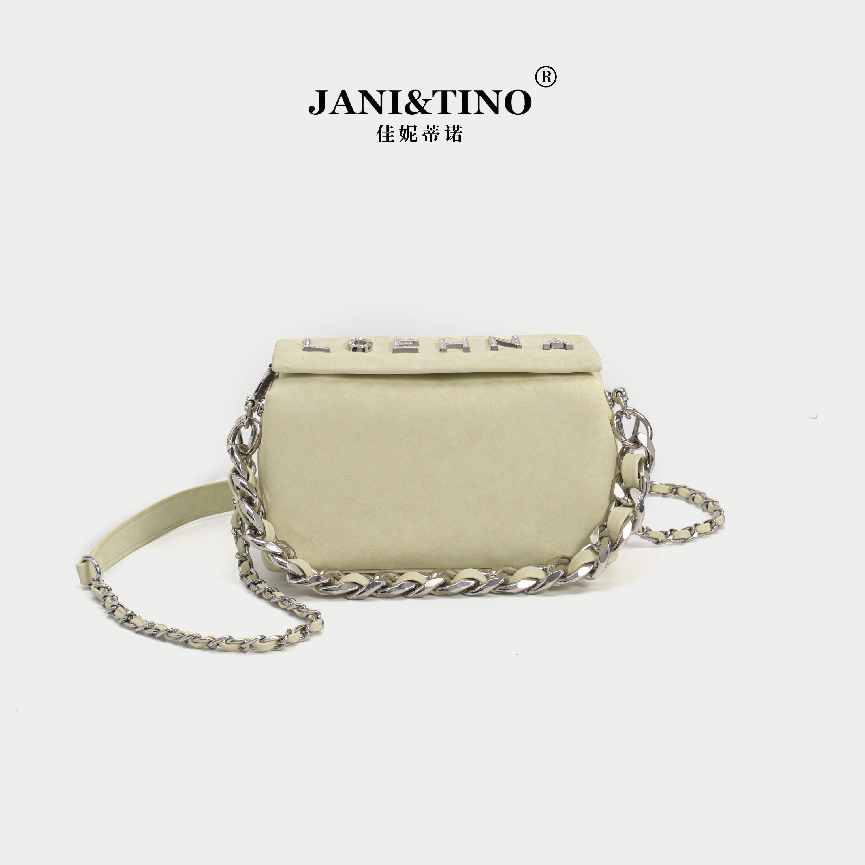 JANITINO/佳妮蒂诺姗姗家当季新款单肩包时尚手提包2735青柠