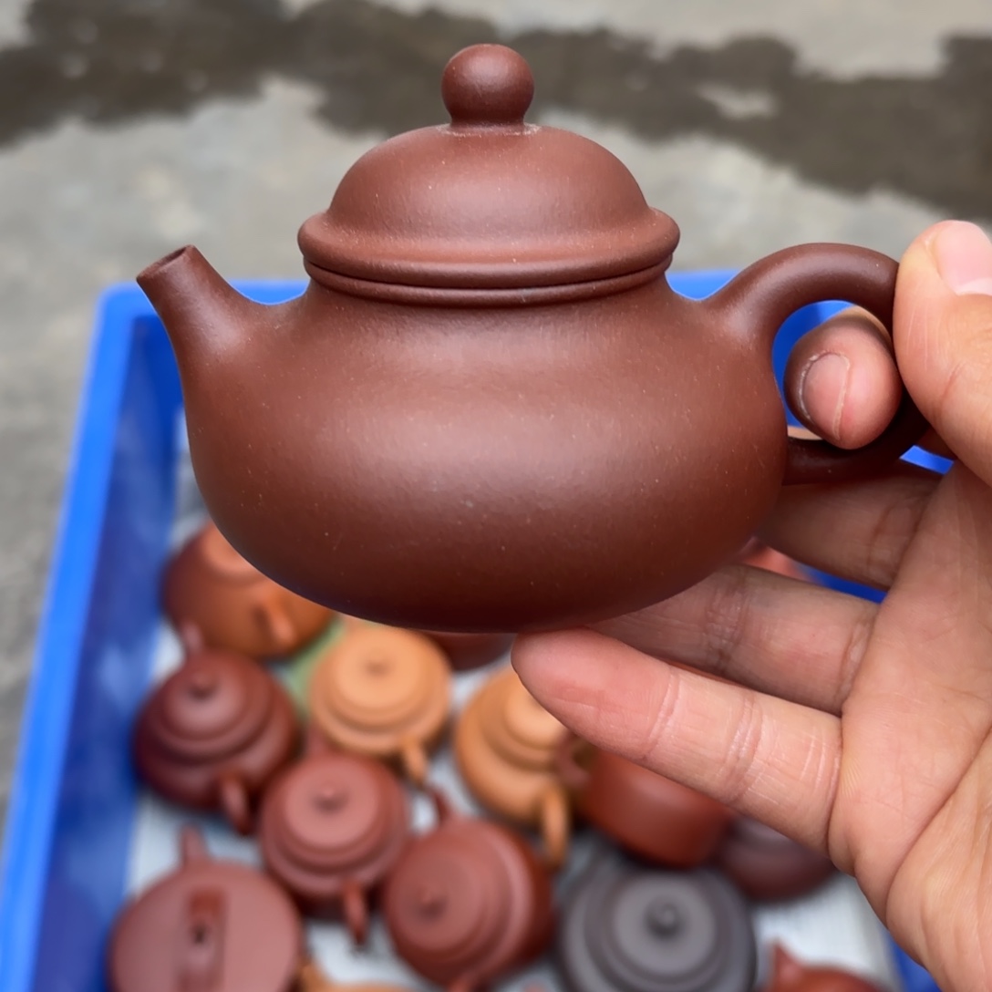 紫砂茶壶巩****）紫泥容天壶130cc微瑕