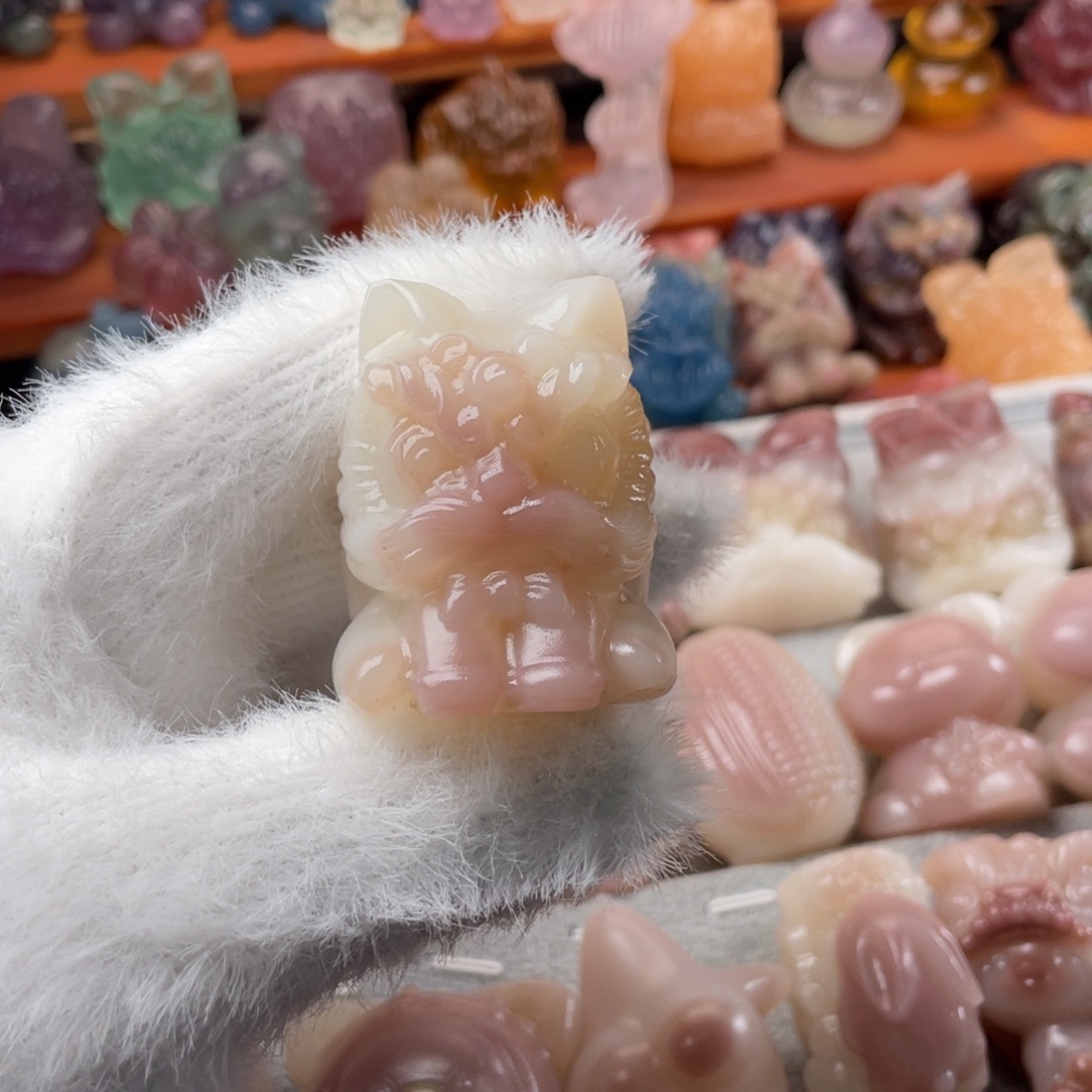 粉白蝴蝶结座微瑕放漏