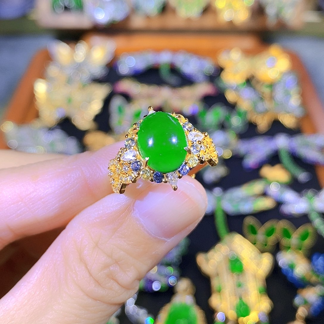 吊坠(不含链)银S925镶嵌翡翠