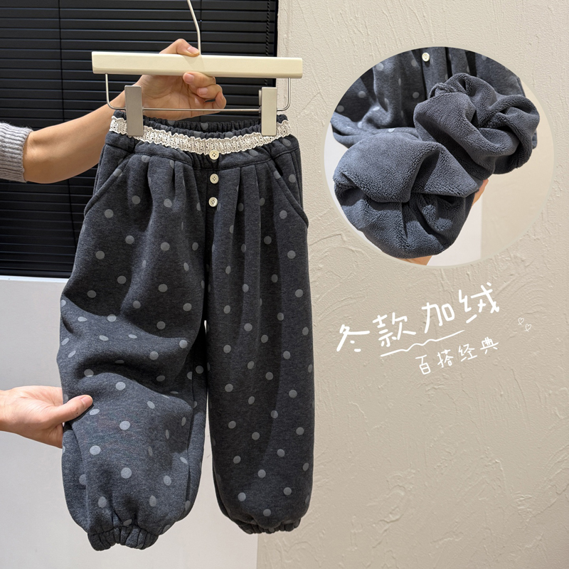 新款6-12岁潮款秋冬女童裤子儿童加绒加厚韩版女宝宝外穿休闲童装
