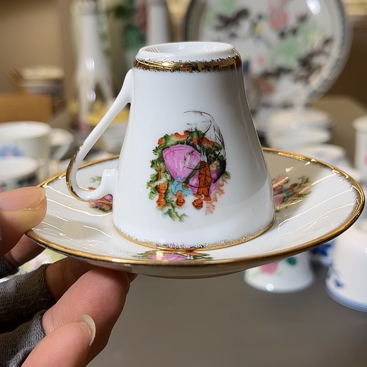 瓷醴陵70后大球泥杯碟