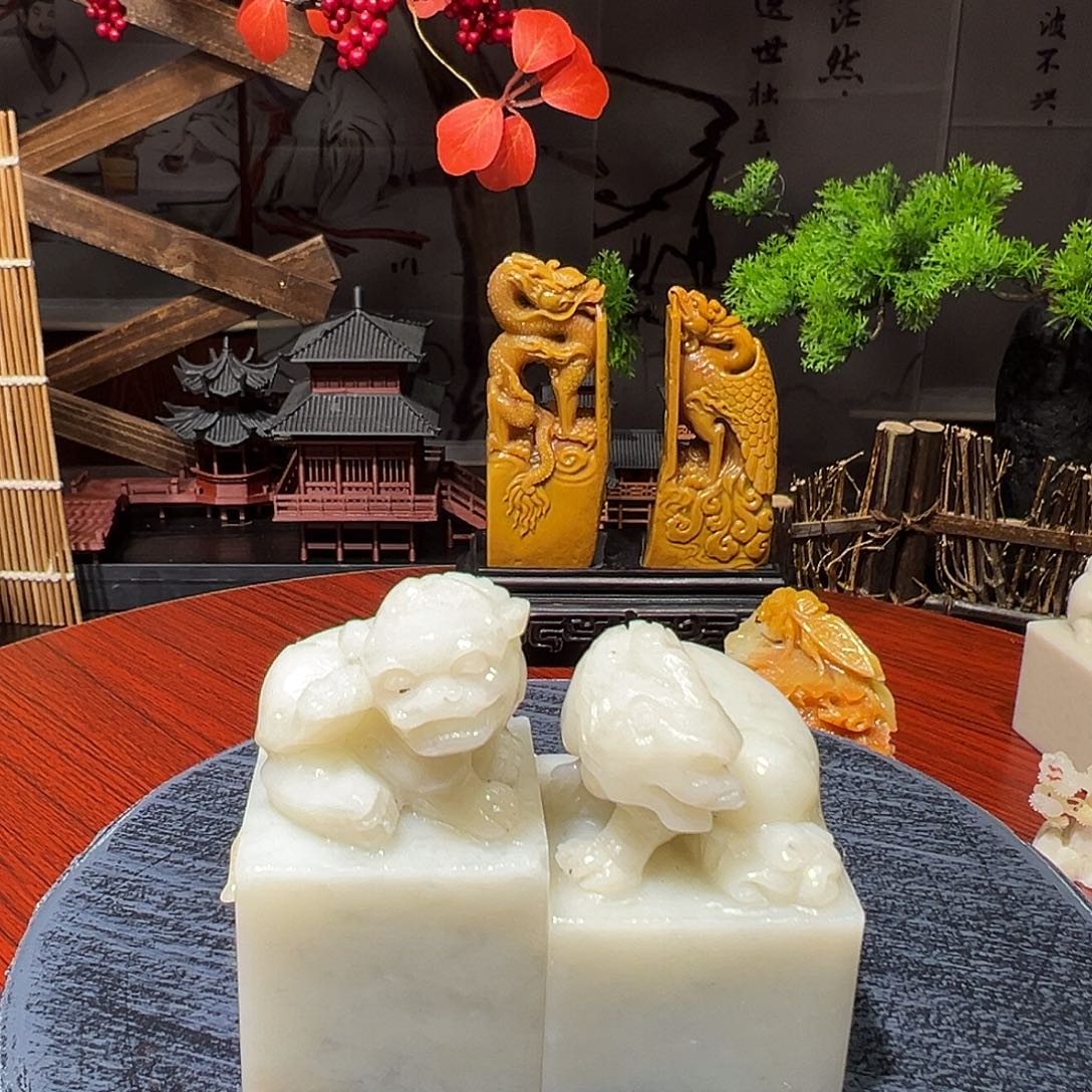 寿山石寿山石批发2个 3.7