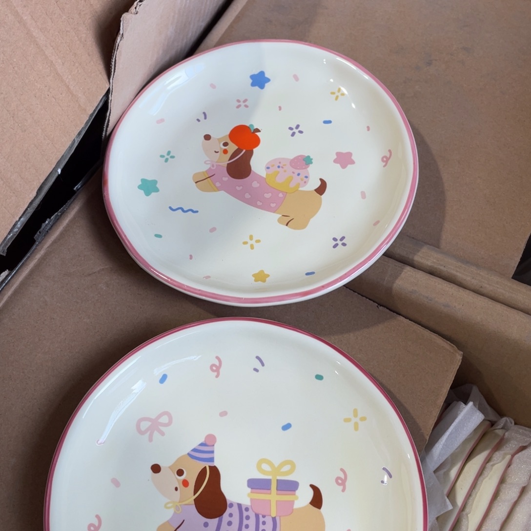 累成狗碟子2个装6英寸