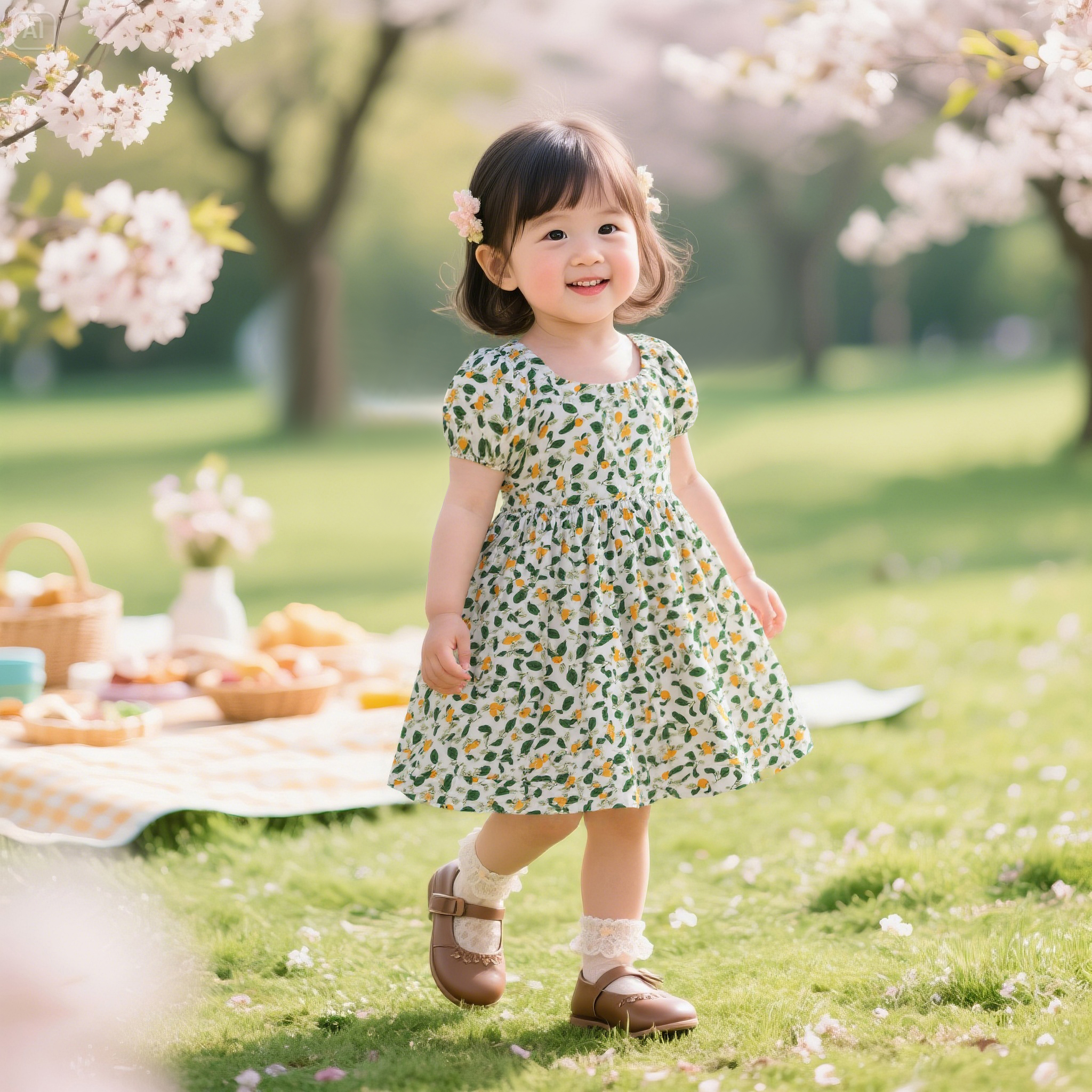 夏季可爱小清新夏季可爱小清新纯色风A类女A字裙连衣裙泡泡袖女童