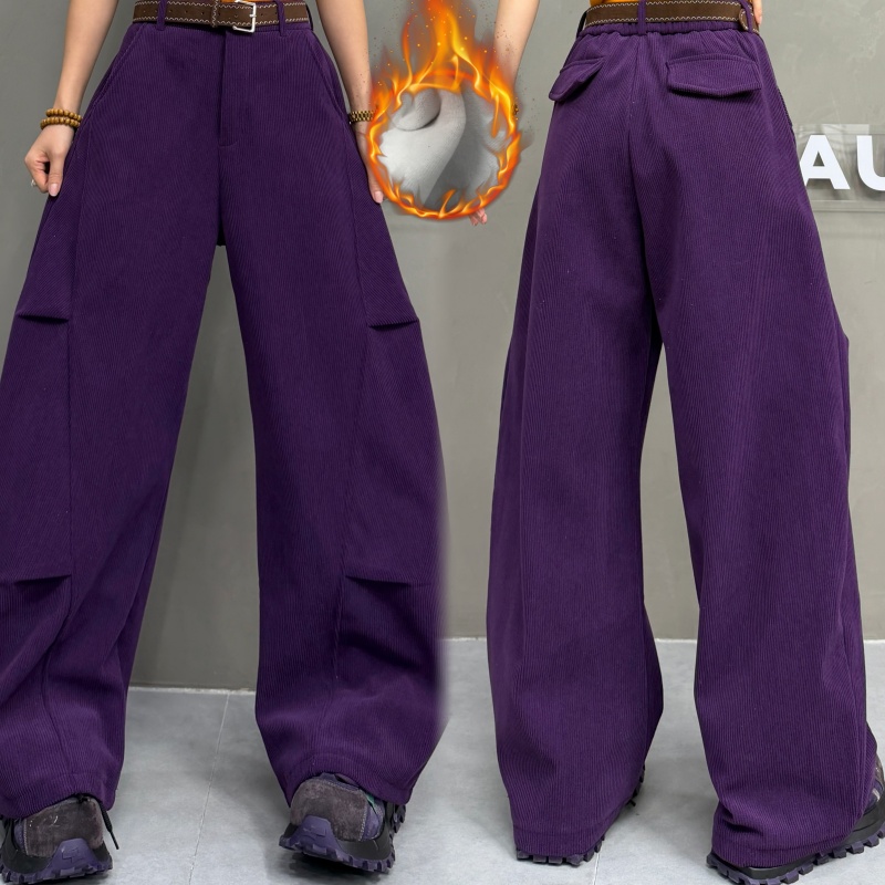 【亿火】冬季新款时尚百搭加绒中腰阔腿裤宽松休闲裤G88-8007-3