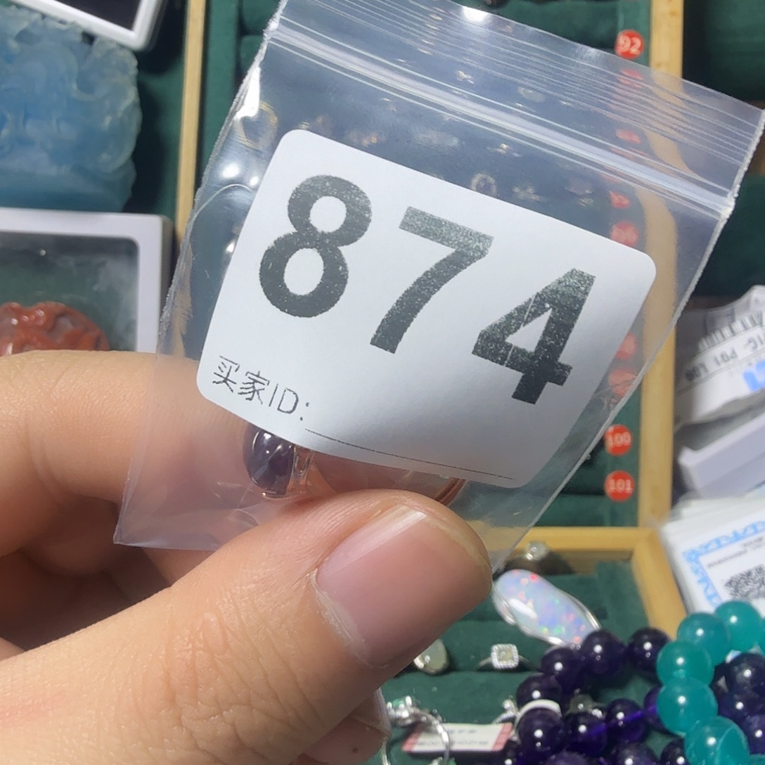 果***子戒指石榴石银S925镶嵌