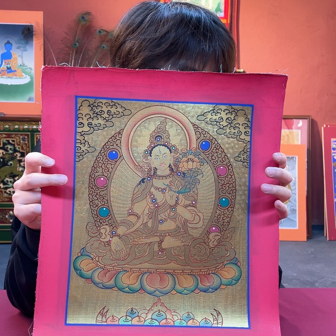 装裱画24×30绿妈妈纯手绘