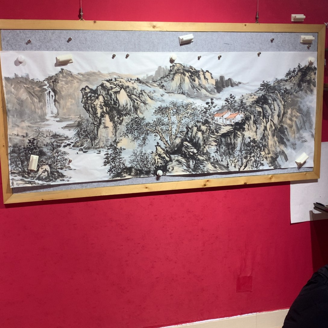 用***1国画不落款小六尺山水