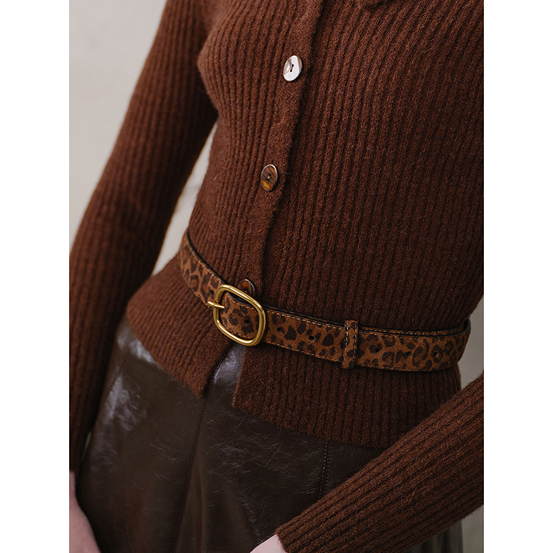 Mix Selection｜皮带 绒面豹纹头层牛皮腰带女新款皮带MSGDJA1076