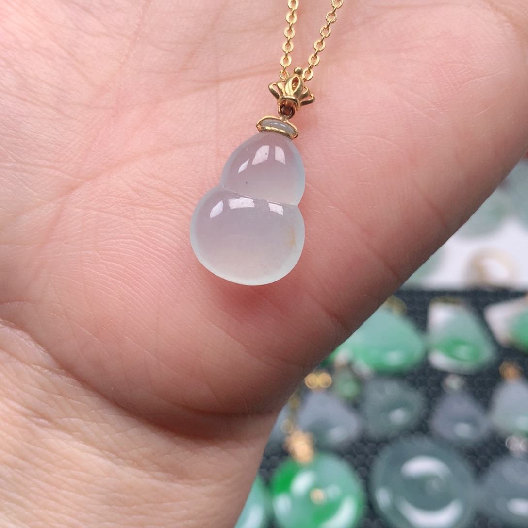 【闪购商品】翡翠吊坠(不含链)18K金镶嵌