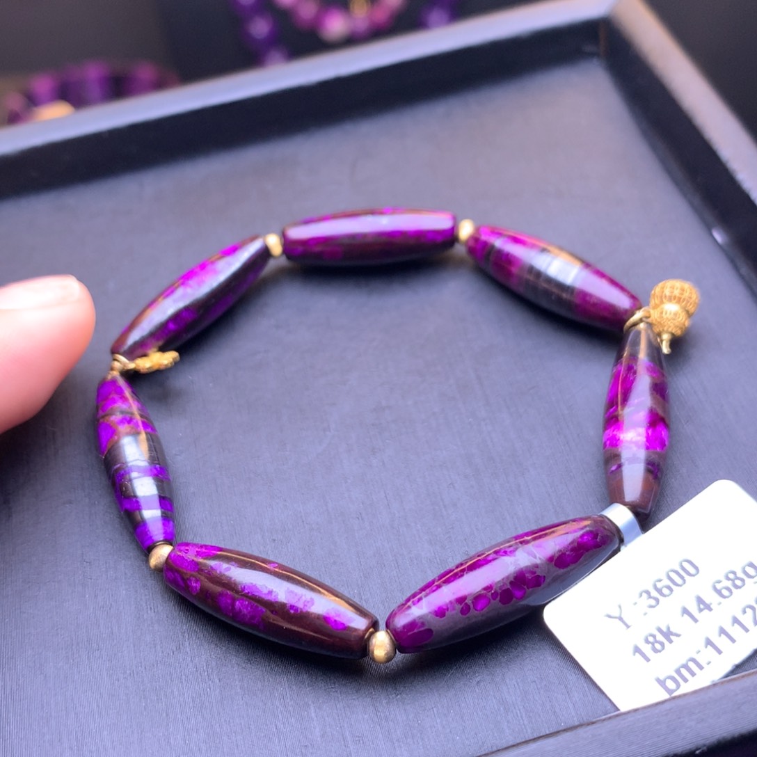 苏纪石（舒俱来）手串18K金镶嵌