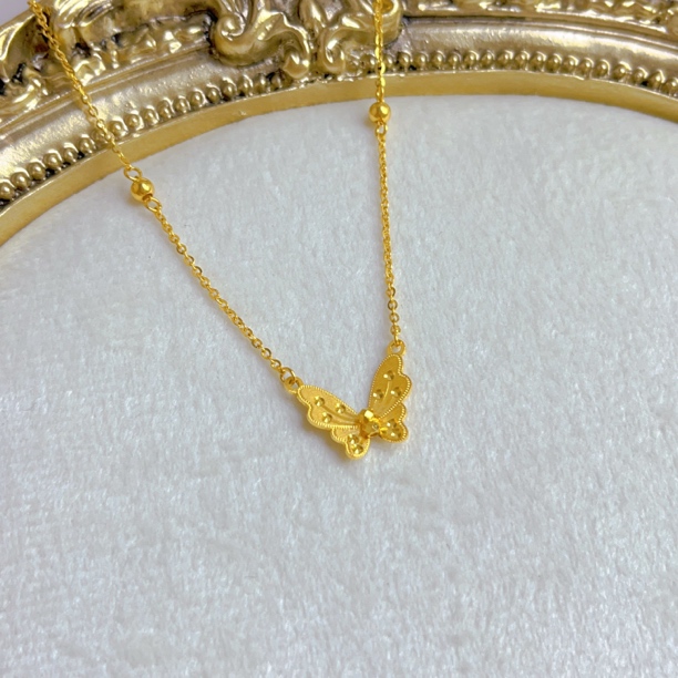足金5G拉丝蝴蝶套链金七夕情人节生日送礼佳品