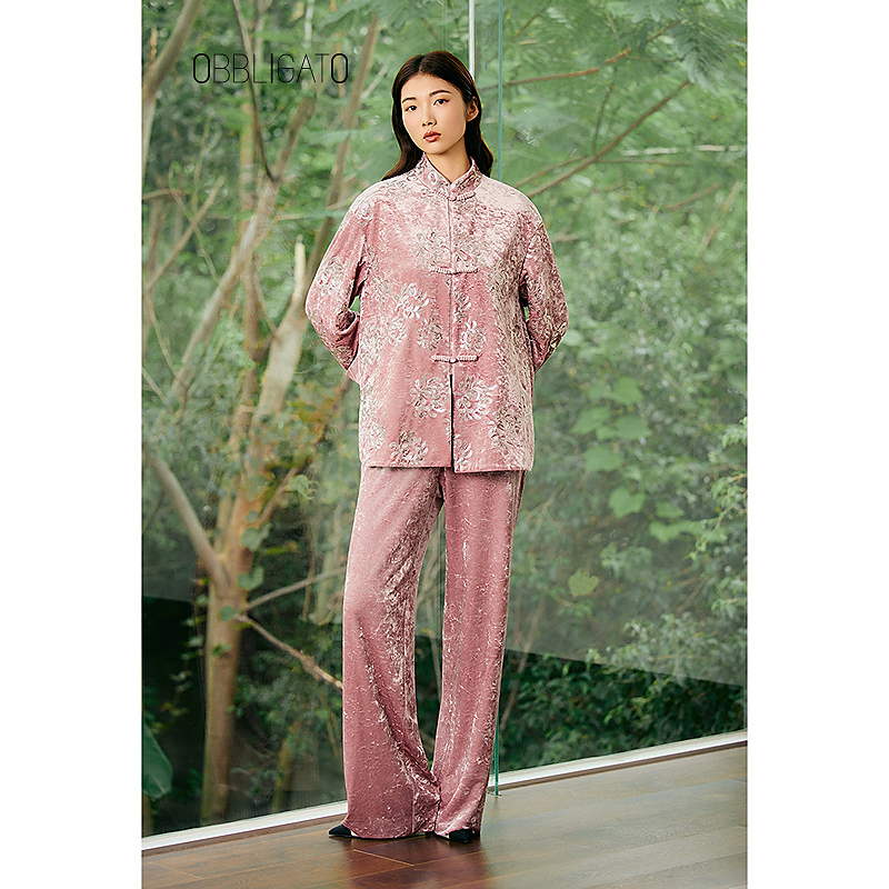 OBBLIGATO奥丽嘉朵2026早春1C36110040新款牡丹刺绣新中式外套